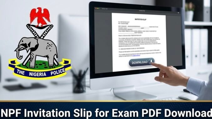NPF Invitation Slip for Exam PDF Download